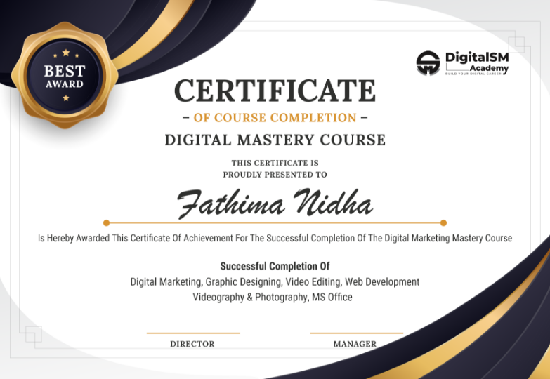 COURSE CERTIFICATE